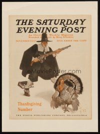 3p088 SATURDAY EVENING POST paperbacked magazine cover November 23, 1907 Leyendecker pilgrim art!