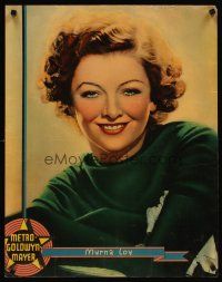 3p020 MYRNA LOY MGM personality poster '34 wonderful head & shoulders smiling portrait!