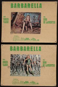 3p120 BARBARELLA 2 Swiss LCs '68 sexiest Jane Fonda, Anita Pallenberg, Roger Vadim directed!