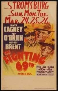 3p038 FIGHTING 69th WC '40 great image of WWI soldiers James Cagney, Pat O'Brien & George Brent!