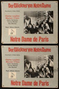 3p113 HUNCHBACK OF NOTRE DAME 8 Swiss LCs '60s Victor Hugo, best Charles Laughton & Maureen O'Hara!