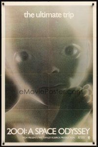 3t033 2001: A SPACE ODYSSEY 1sh R74 Stanley Kubrick, super close image of star child!