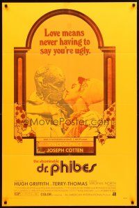 3t044 ABOMINABLE DR. PHIBES dayglo style 1sh '71 Price, love means never having to say you're ugly