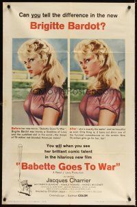 3t087 BABETTE GOES TO WAR 1sh '60 sexy soldier Brigitte Bardot, Babette s'en va-t-en guerre!