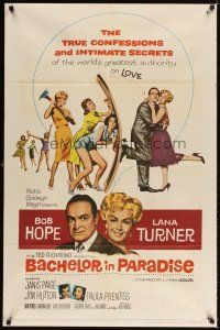 3t090 BACHELOR IN PARADISE 1sh '61 world's greatest lover Bob Hope romances sexy Lana Turner!