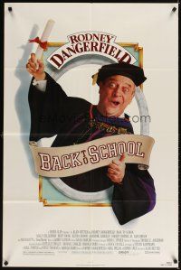3t091 BACK TO SCHOOL 1sh '86 Rodney Dangerfield goes to college with his son, great image!