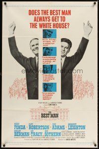 3t120 BEST MAN 1sh '64 Henry Fonda & Cliff Robertson running for President of the United States!