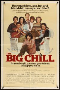 3t127 BIG CHILL 1sh '83 Lawrence Kasdan, Tom Berenger, Glenn Close, Jeff Goldblum, William Hurt
