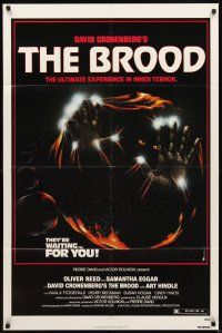 3t185 BROOD 1sh '79 David Cronenberg, art of monster in embryo, they're waiting for YOU!