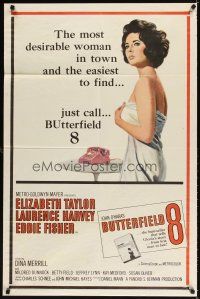 3t199 BUTTERFIELD 8 1sh '60 callgirl Elizabeth Taylor is the most desirable and easiest to find!