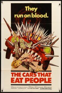3t217 CARS THAT ATE PARIS 1sh '74 early Peter Weir, sensational art of killer auto eating victim!