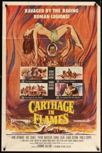 3t219 CARTHAGE IN FLAMES 1sh '60 Cartagine in Fiamme, Anne Heywood, sexy pulp art!