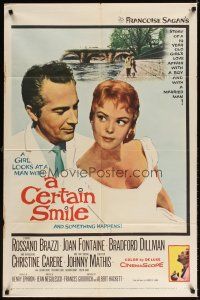 3t226 CERTAIN SMILE 1sh '58 Joan Fontaine has a love affair with Rossano Brazzi & 19 year-old boy!