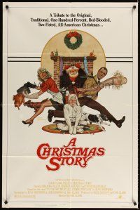 3t236 CHRISTMAS STORY 1sh '83 best classic Christmas movie, great art by Robert Tanenbaum!