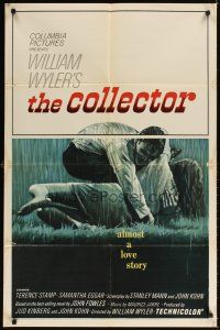 3t245 COLLECTOR 1sh '65 art of Terence Stamp & Samantha Eggar, William Wyler directed!