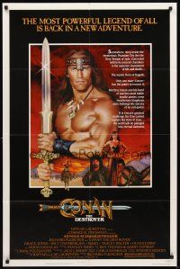 3t251 CONAN THE DESTROYER 1sh '84 Arnold Schwarzenegger is the most powerful legend of all!