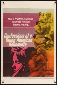 3t255 CONFESSIONS OF A YOUNG AMERICAN HOUSEWIFE 1sh '78 sexy images of couple making love!
