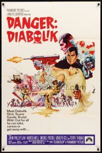 3t275 DANGER: DIABOLIK 1sh '68 Mario Bava, John Phillip Law & sexy Marisa Mell!