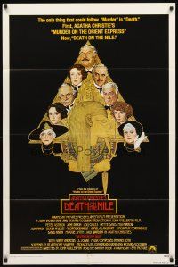 3t298 DEATH ON THE NILE 1sh '78 Peter Ustinov, Agatha Christie, great Richard Amsel art!