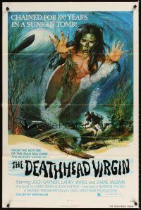 3t301 DEATHHEAD VIRGIN 1sh '74 cursed & chained for 100 years in a sunken tomb!