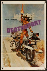 3t303 DEATHSPORT teaser 1sh '78 David Carradine, great artwork of futuristic battle motorcycle!