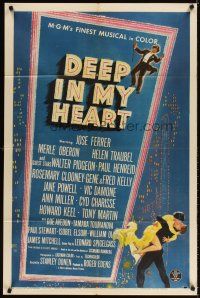 3t306 DEEP IN MY HEART 1sh '54 MGM's finest all-star musical, headshots of 13 top MGM stars!