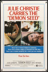 3t316 DEMON SEED style B 1sh '77 Julie Christie is profanely violated by a demonic machine!