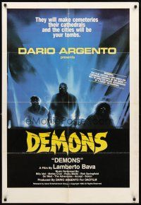 3t318 DEMONS 1sh '86 Dario Argento, E. Sciotti artwork of shadowy monster people!