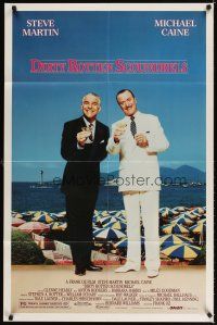3t335 DIRTY ROTTEN SCOUNDRELS 1sh '88 wacky Steve Martin & Michael Caine, directed by Frank Oz!