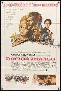 3t342 DOCTOR ZHIVAGO 1sh R72 Omar Sharif, Julie Christie, David Lean English epic, Terpning art!