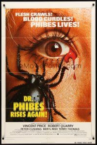3t352 DR. PHIBES RISES AGAIN 1sh '72 Vincent Price, classic close up image of beetle in eye!