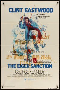 3t372 EIGER SANCTION 1sh '75 Clint Eastwood's lifeline was held by the assassin he hunted!
