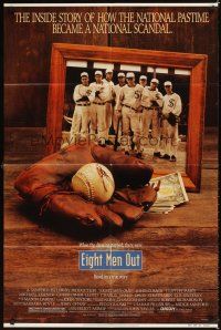 3t373 EIGHT MEN OUT 1sh '88 John Sayles, John Cusack, Chicago Black Sox, baseball!