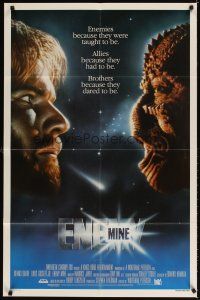 3t381 ENEMY MINE teaser 1sh '85 Dennis Quaid, alien Louis Gossett Jr., Wolfgang Petersen sci-fi!