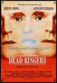 3t006 DEAD RINGERS English 1sh '88 Jeremy Irons & Genevieve Bujold, directed by David Cronenberg!