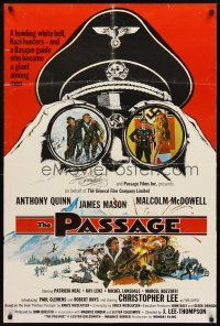 3t018 PASSAGE English 1sh '79 art of Anthony Quinn, James Mason & McDowell by Brian Bysouth!