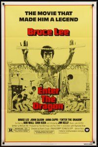 3t384 ENTER THE DRAGON 1sh R79 Bruce Lee kung fu classic, the movie that made him a legend!