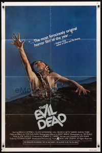 3t396 EVIL DEAD 1sh '82 Sam Raimi cult classic, best horror art of girl grabbed by zombie!