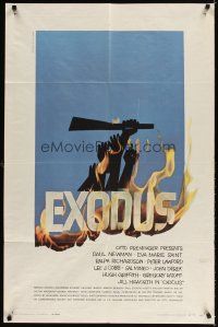 3t401 EXODUS 1sh '61 Otto Preminger, great artwork of arms reaching for rifle by Saul Bass!