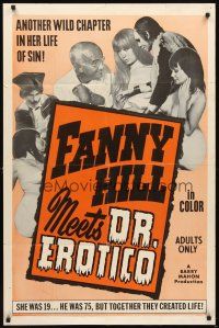 3t410 FANNY HILL MEETS DR EROTICO 1sh '67 Barry Mahon directed, sexy Sue Evans in title role!