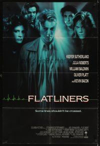 3t430 FLATLINERS int'l 1sh '90 Kiefer Sutherland, Julia Roberts, Kevin Bacon, Baldwin!