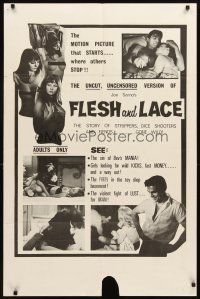 3t431 FLESH & LACE 1sh '64 Joe Sarno directed, Heather Hall, Judy Young, sexy images!