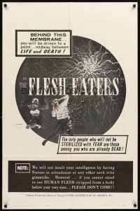 3t432 FLESH EATERS 1sh '64 behind this membrane you will be taken to a point between life & death!