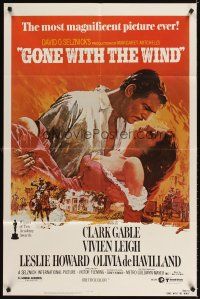 3t482 GONE WITH THE WIND 1sh R80s Clark Gable, Vivien Leigh, de Havilland, all-time classic!