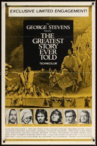 3t492 GREATEST STORY EVER TOLD exclusive limited engagement style 1sh '65 Max von Sydow as Jesus!