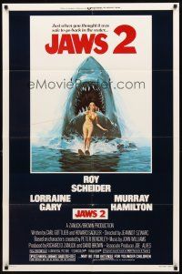 3t578 JAWS 2 1sh '78 just when you thought it was safe to go back in the water!