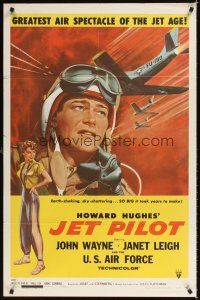 3t580 JET PILOT 1sh '57 John Wayne flies with the Screaming Eagles, Janet Leigh, Howard Hughes