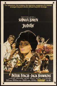 3t586 JUDITH 1sh '66 artwork of sexiest Sophia Loren & Peter Finch!