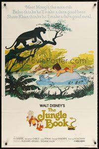 3t587 JUNGLE BOOK 1sh R78 Walt Disney cartoon classic, great art of characters!