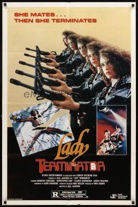 3t609 LADY TERMINATOR 1sh '88 Barbara Anne Constable & Christopher Hart in action!